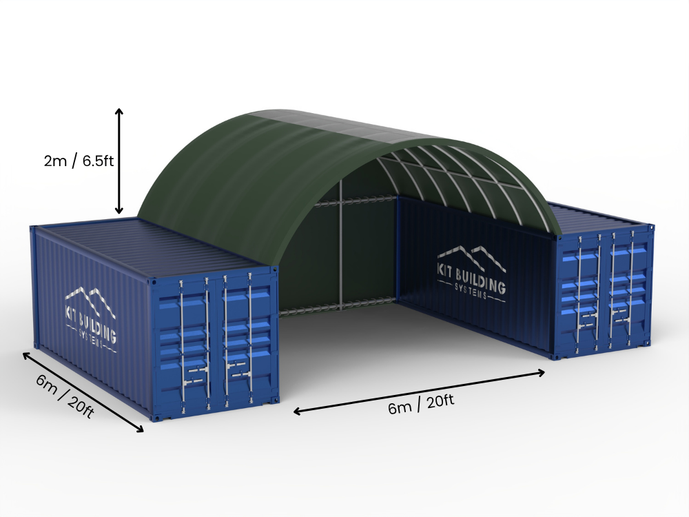 6m (20ft) Spannweite | Container-Vordächer 20ft Breite, 6,5ft Höhe (6m x 2m)