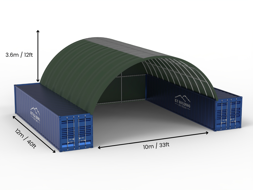10m (33ft) Spannweite | Container-Vordächer - 33ft x 12ft (10m x 3,6m)