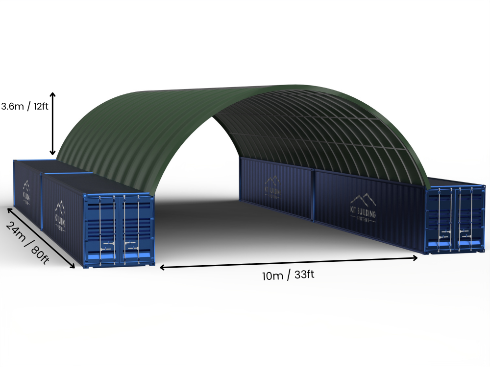 10m (33ft) Spannweite | Container-Vordächer - 33ft x 12ft (10m x 3,6m)