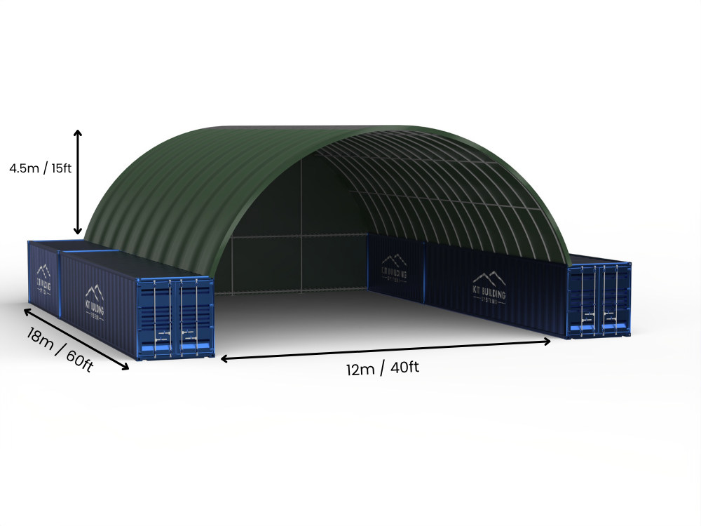 12m (40ft) Spannweite | Container-Vordächer - 40ft x 12ft (12m x 4,5m)