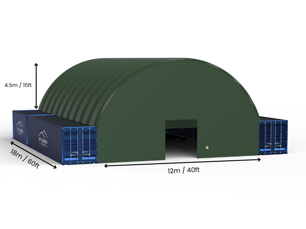 12m (40ft) Spannweite | Container-Vordächer - 40ft x 12ft (12m x 4,5m)