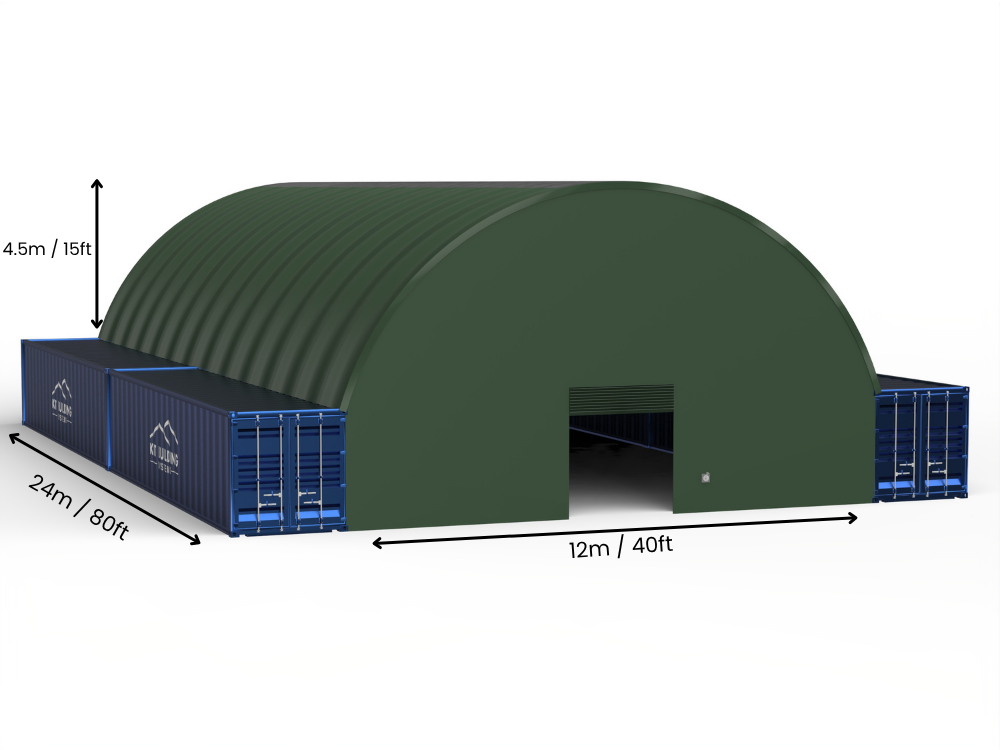 12m (40ft) Spannweite | Container-Vordächer - 40ft x 12ft (12m x 4,5m)