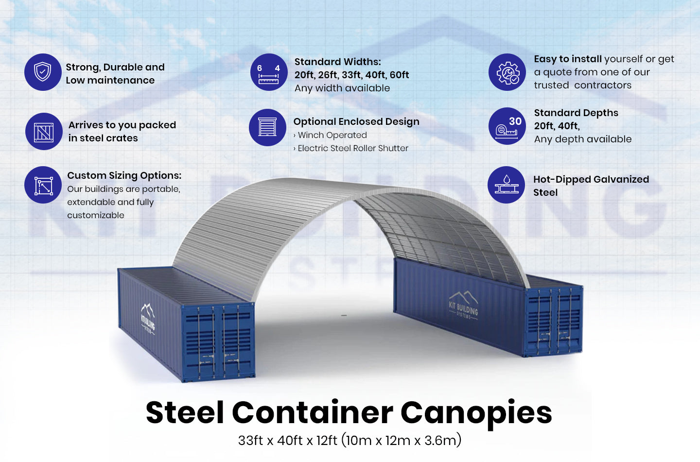 Stahl-Container­überdachungen