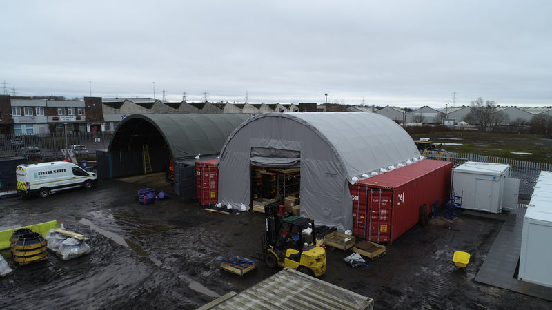 12m (40ft) Spannweite | Container-Vordächer - 40ft x 12ft (12m x 4,5m)
