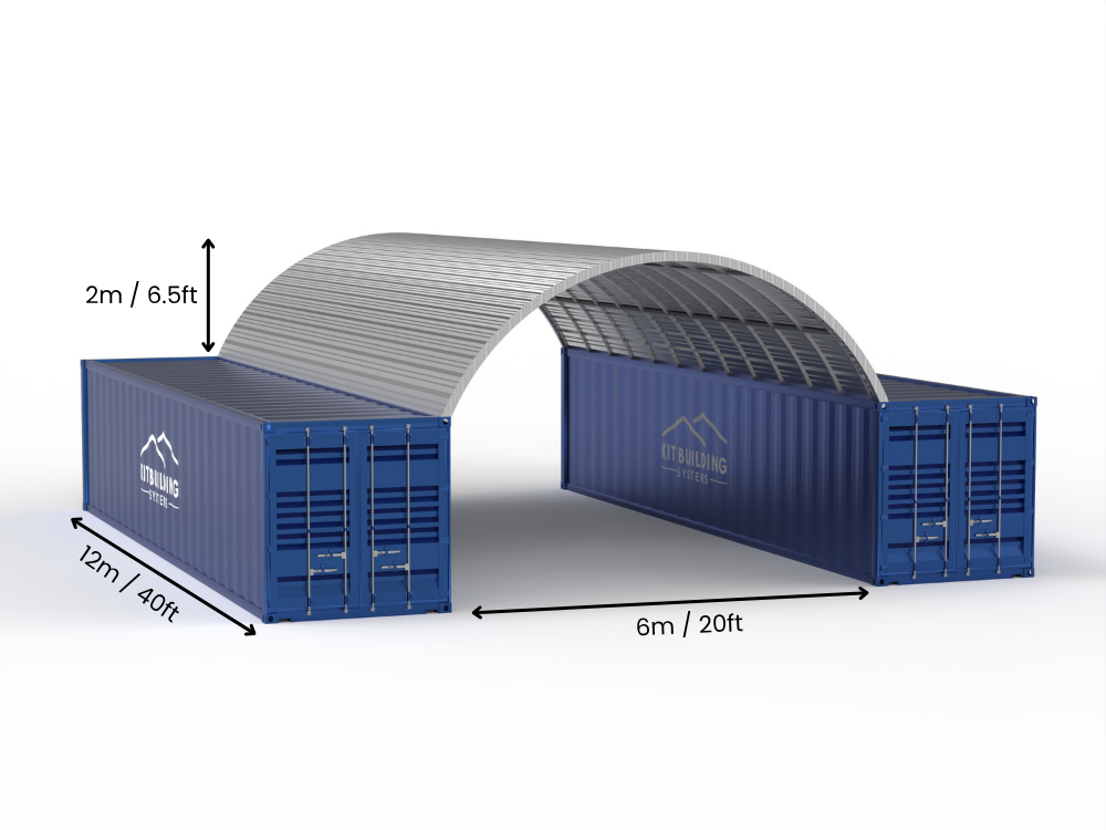 8m (26ft) Spannweite | Stahlcontainer-Vordächer 26ft Breite, 10ft Höhe (8m x 3m)
