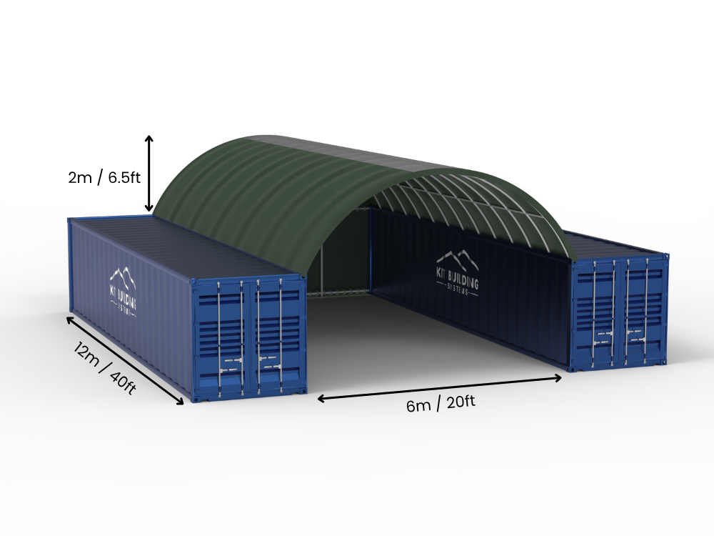 6m (20ft) Spannweite | Container-Vordächer 20ft Breite, 6,5ft Höhe (6m x 2m)
