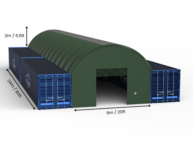 6m (20ft) Spannweite | Container-Vordächer 20ft Breite, 6,5ft Höhe (6m x 2m)