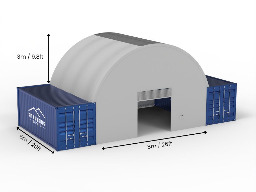 8m (26ft) Spannweite | Container-Vordächer 26ft Breite, 10ft Höhe (8m x 3m)