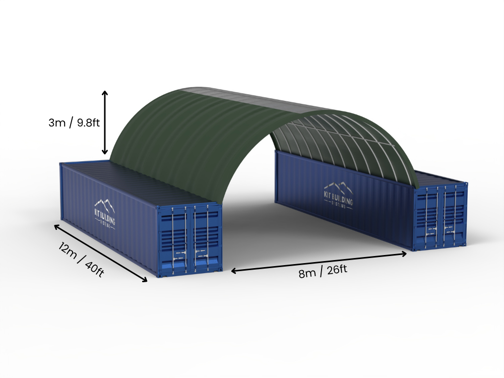 8m (26ft) Spannweite | Container-Vordächer 26ft Breite, 10ft Höhe (8m x 3m)