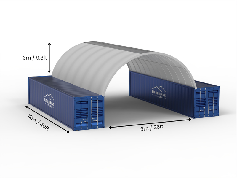 8m (26ft) Spannweite | Container-Vordächer 26ft Breite, 10ft Höhe (8m x 3m)