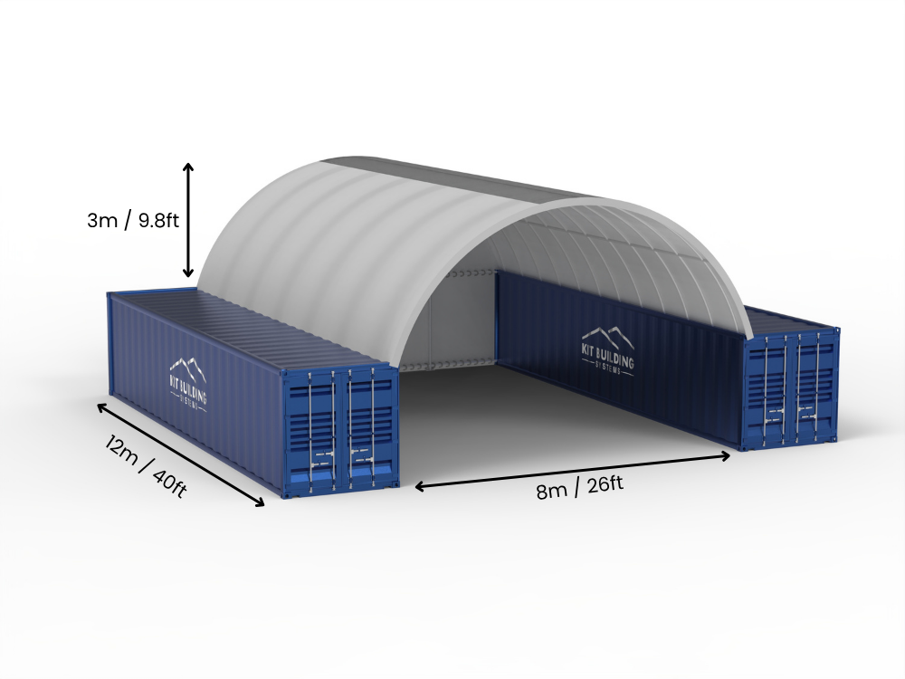 8m (26ft) Spannweite | Container-Vordächer 26ft Breite, 10ft Höhe (8m x 3m)