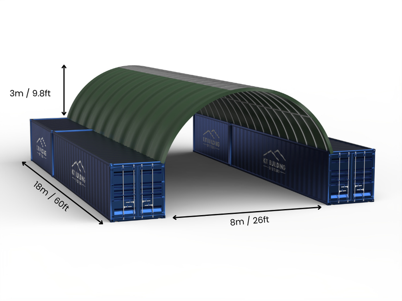 8m (26ft) Spannweite | Container-Vordächer 26ft Breite, 10ft Höhe (8m x 3m)