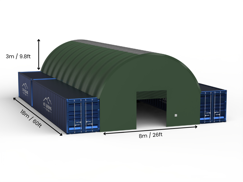 8m (26ft) Spannweite | Container-Vordächer 26ft Breite, 10ft Höhe (8m x 3m)