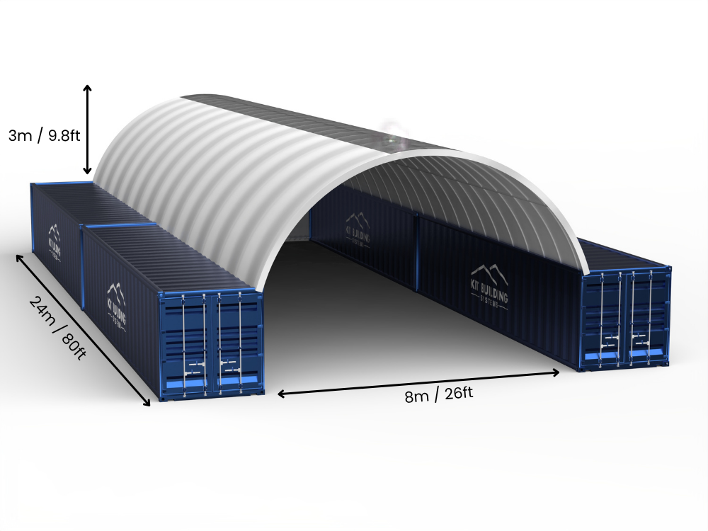 8m (26ft) Spannweite | Container-Vordächer 26ft Breite, 10ft Höhe (8m x 3m)