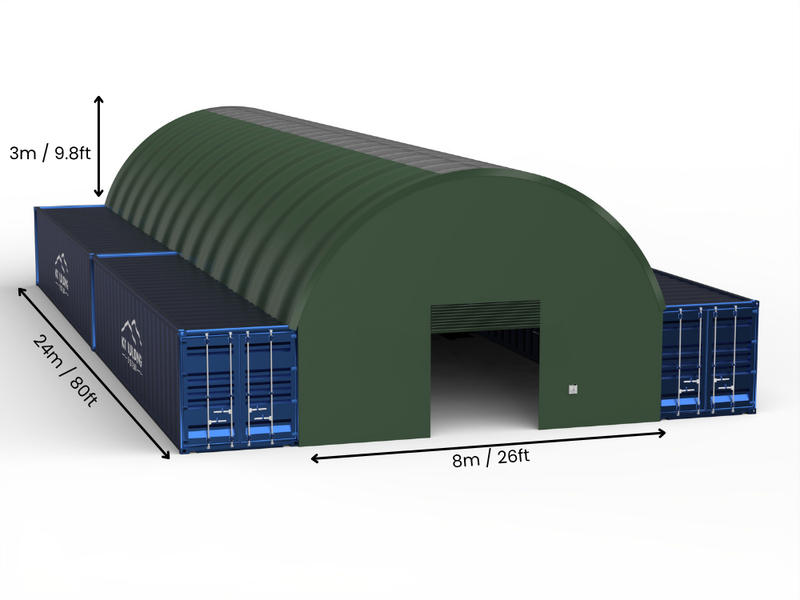 8m (26ft) Spannweite | Container-Vordächer 26ft Breite, 10ft Höhe (8m x 3m)