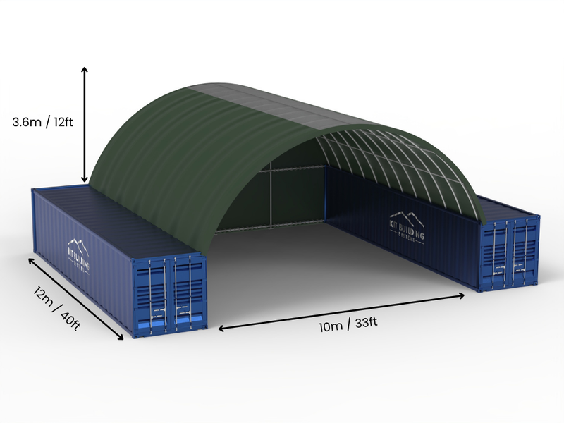 10m (33ft) Spannweite | Container-Vordächer - 33ft x 12ft (10m x 3,6m)