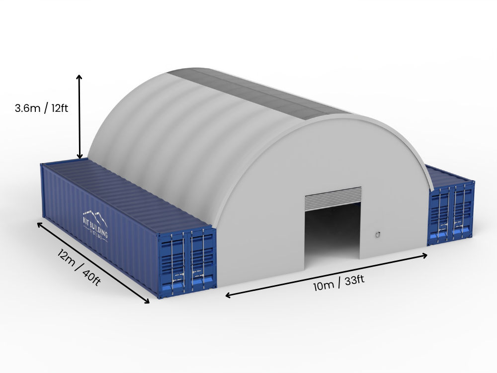 10m (33ft) Spannweite | Container-Vordächer - 33ft x 12ft (10m x 3,6m)