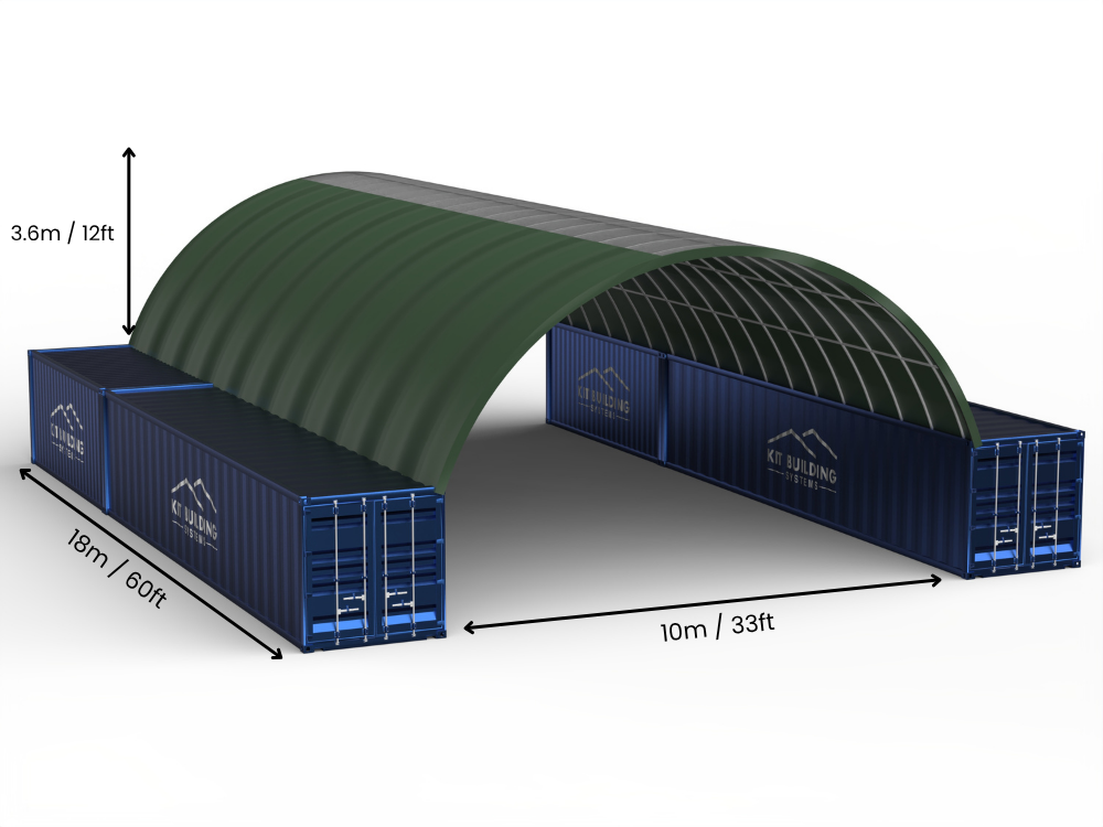 10m (33ft) Spannweite | Container-Vordächer - 33ft x 12ft (10m x 3,6m)
