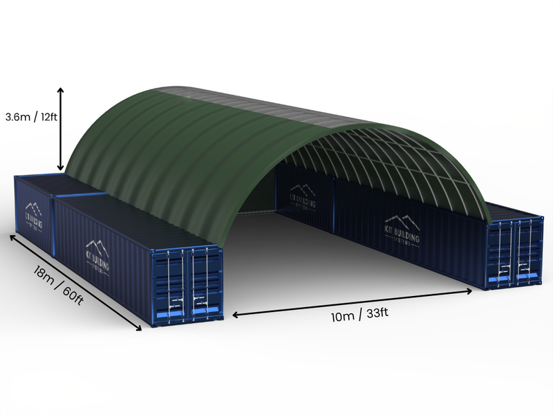 10m (33ft) Spannweite | Container-Vordächer - 33ft x 12ft (10m x 3,6m)