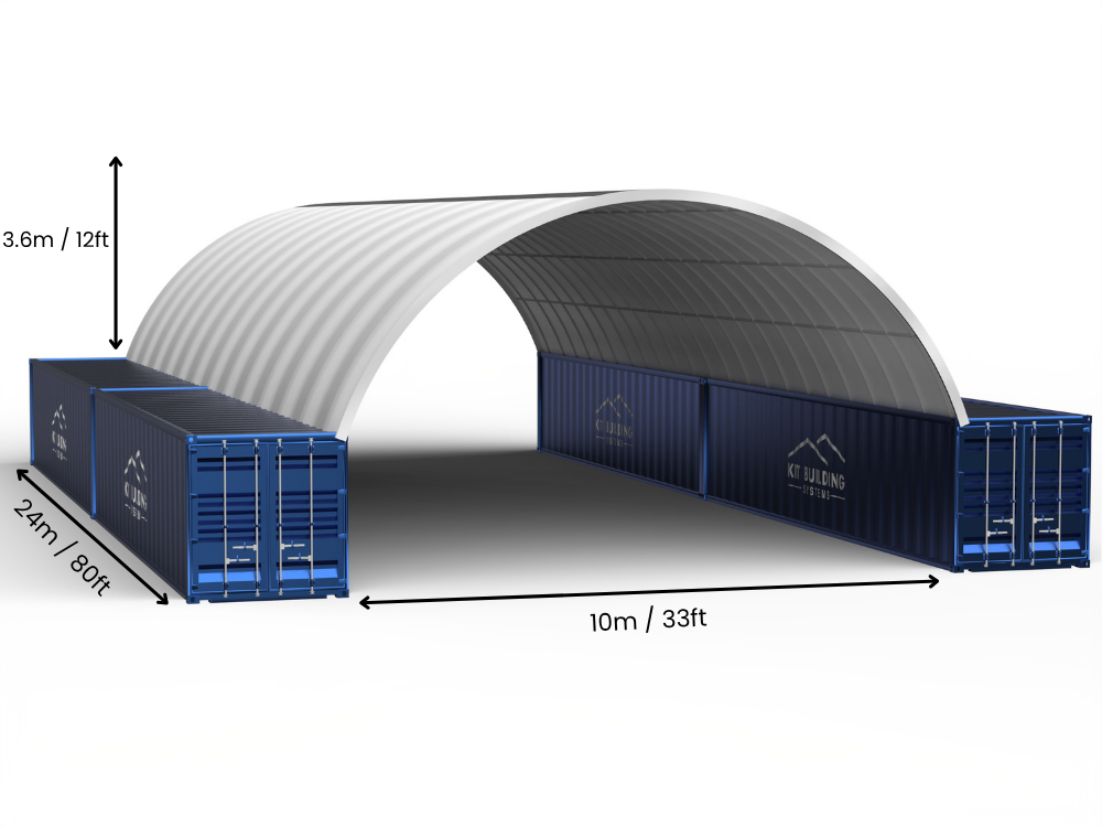 10m (33ft) Spannweite | Container-Vordächer - 33ft x 12ft (10m x 3,6m)