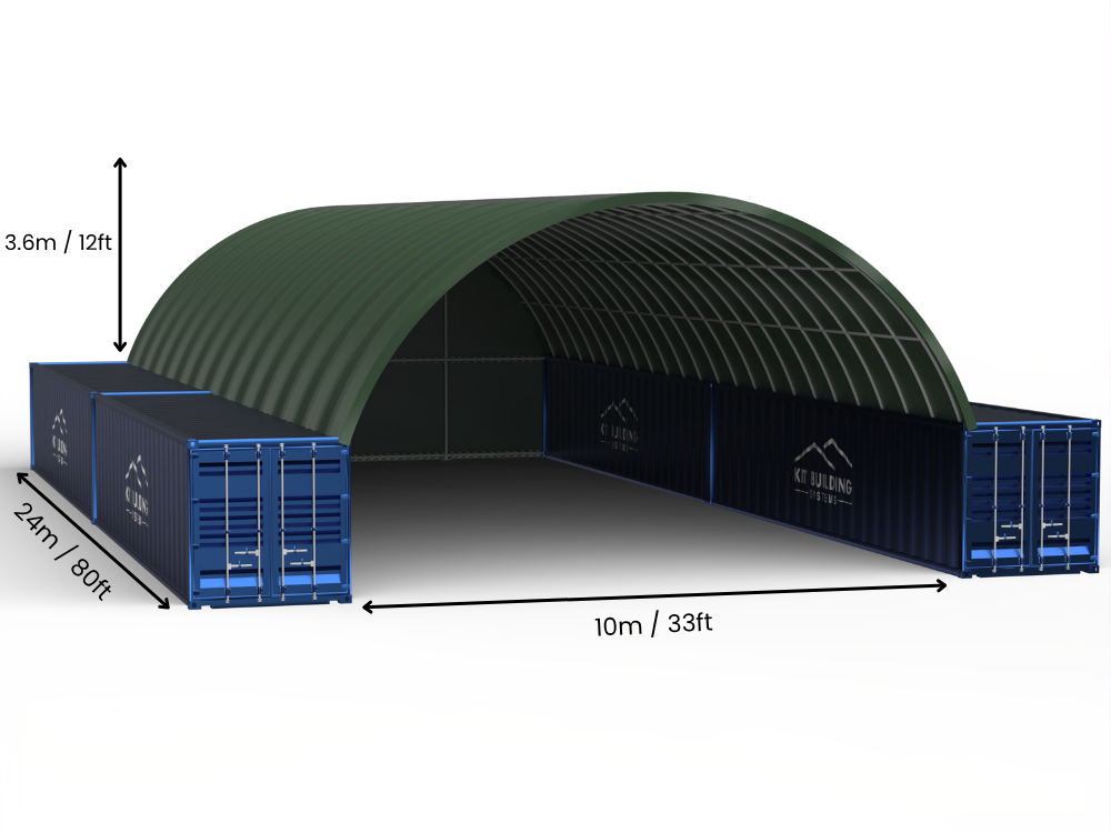 10m (33ft) Spannweite | Container-Vordächer - 33ft x 12ft (10m x 3,6m)