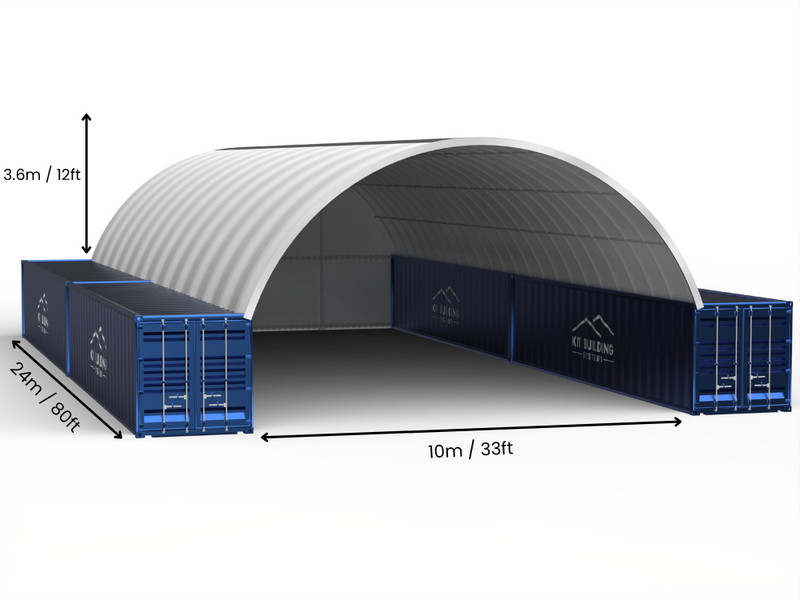10m (33ft) Spannweite | Container-Vordächer - 33ft x 12ft (10m x 3,6m)