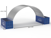 12m (40ft) Spannweite | Stahlcontainer-Vordächer - 40ft x 15ft (12m x 4,5m)