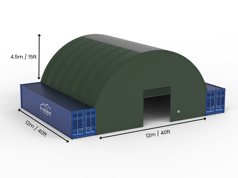 12m (40ft) Spannweite | Container-Vordächer - 40ft x 12ft (12m x 4,5m)