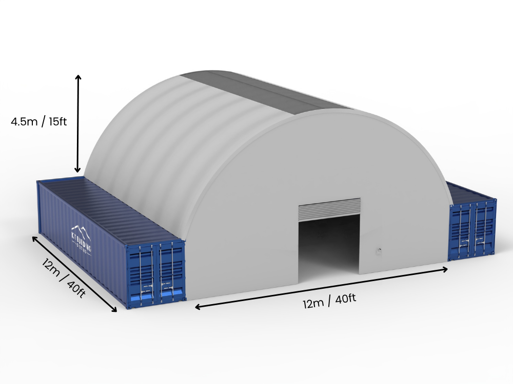 12m (40ft) Spannweite | Container-Vordächer - 40ft x 12ft (12m x 4,5m)