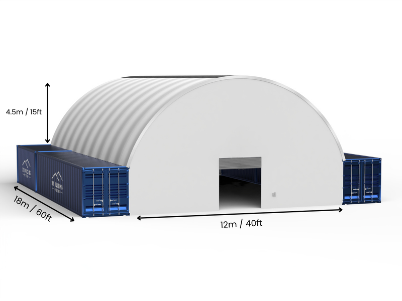 12m (40ft) Spannweite | Container-Vordächer - 40ft x 12ft (12m x 4,5m)