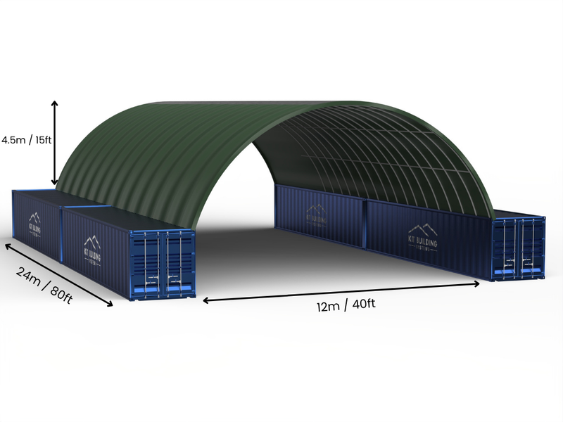 12m (40ft) Spannweite | Container-Vordächer - 40ft x 12ft (12m x 4,5m)