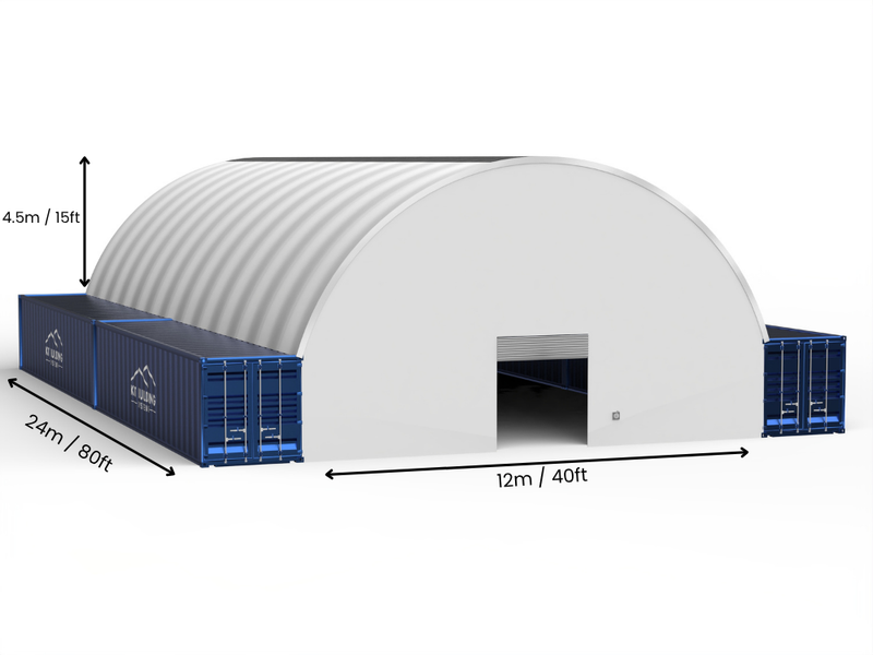12m (40ft) Spannweite | Container-Vordächer - 40ft x 12ft (12m x 4,5m)